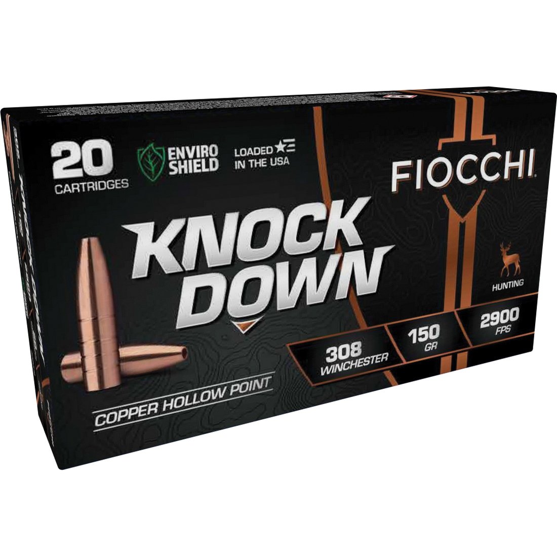 Fiocchi KnockDown .308 Win 150 gr LFCHP 20rds Rifle Ammo for Enhanced Accuracy - 308CHB - Fiocchi