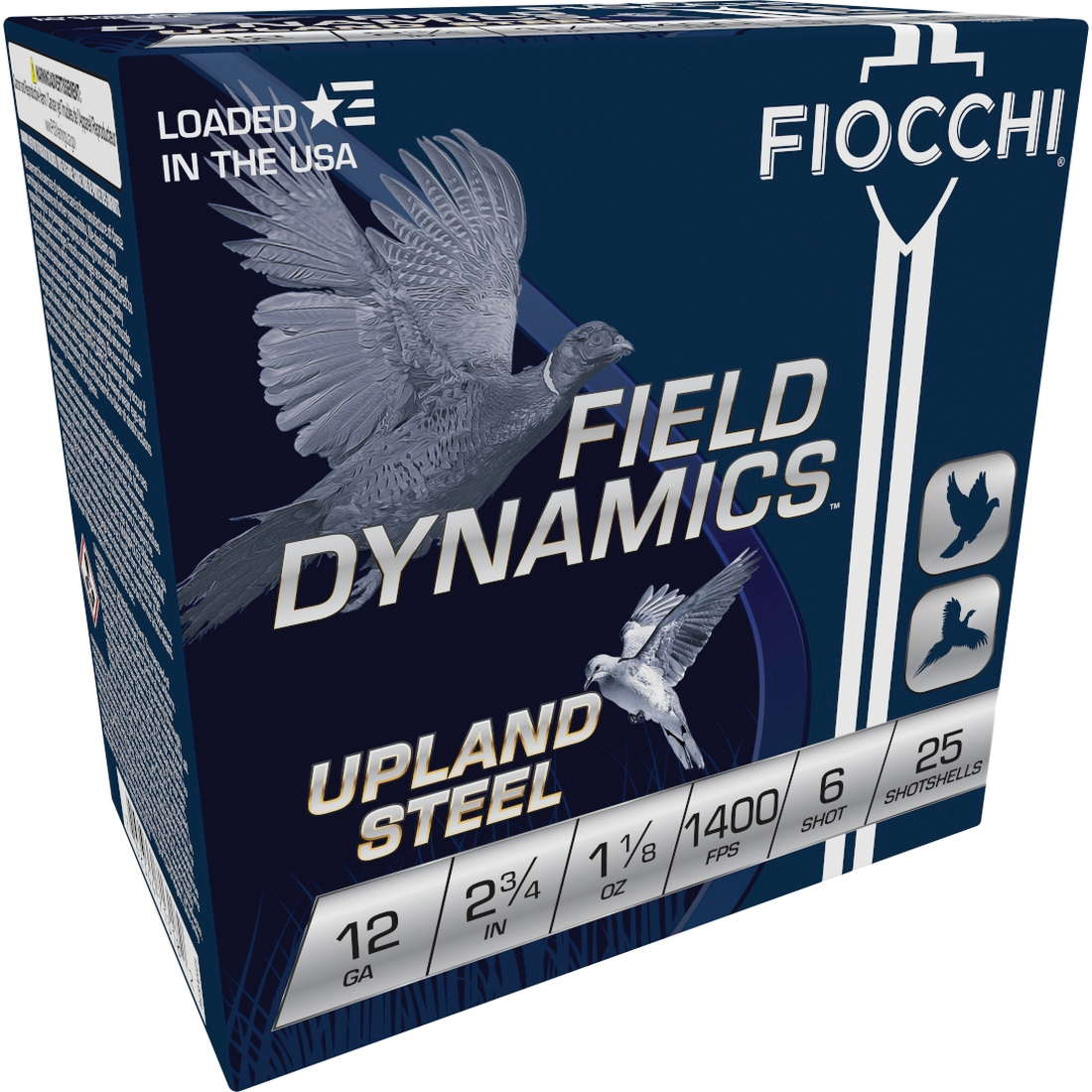 Fiocchi Field Dynamics Upland Game 12 Gauge 2-3/4" #6 1-1/8 oz 25rds Shotshell - Precision Load for Upland Birds - 12HVST6 - Fiocchi