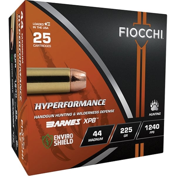 Fiocchi Hyperformance Hunt .44 Magnum 225 gr XPB 25rds Handgun Ammo for Effective Hunting and Defense - 44MBA - Fiocchi
