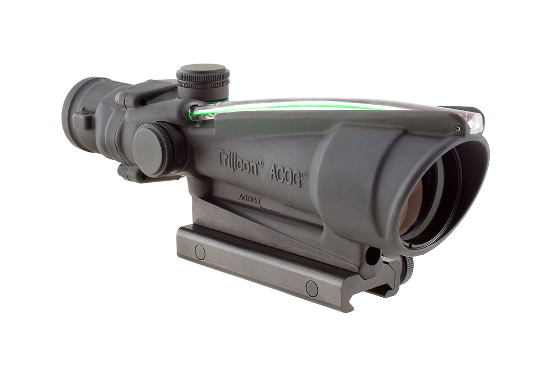 Trijicon TA11F ACOG 3.5x35 Dual Illuminated Green Chevron BAC 233 Flattop Recticle Scope - TA11F-G - Trijicon