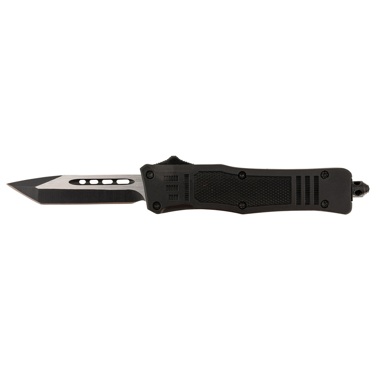 Steel River Spartan Mini Folding/OTF Knife Tanto, Black Plain Edge - Compact Blade, Secure Lock, Perfect for EDC - MT616BT - Steel River