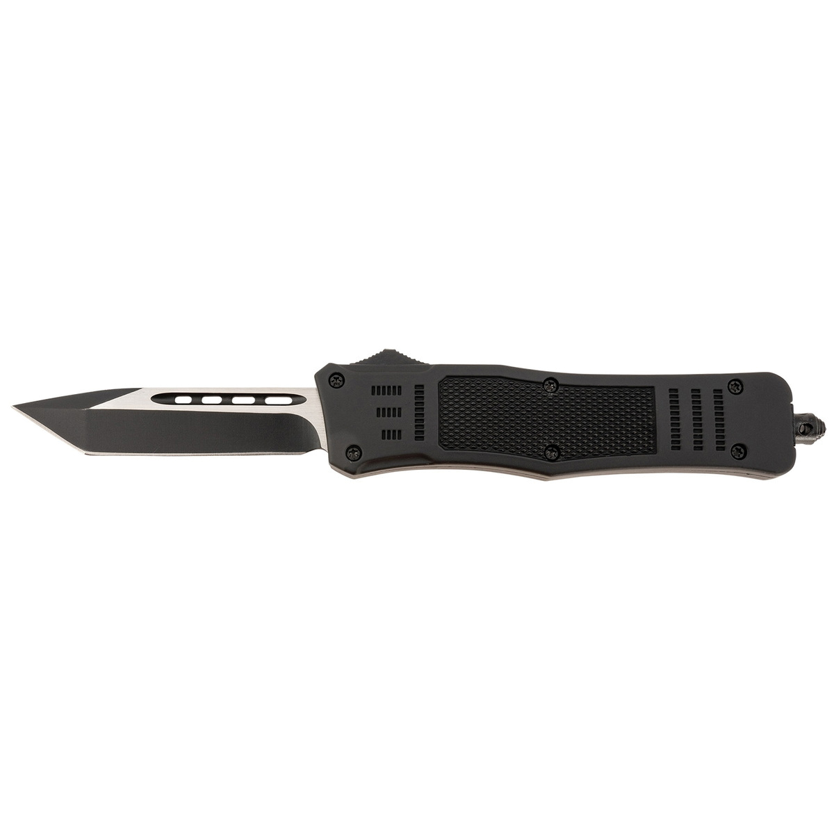 Steel River Spartan Medium Folding/OTF Knife, Tanto, Black - Sturdy Handle, Reliable Locking Mechanism - T618BT - Steel River