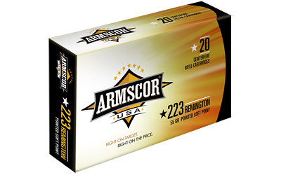 Armscor 55 gr PSP Interlock BT .223 Rem/5.56 Ammo, 20/box - AC2232N - Armscor