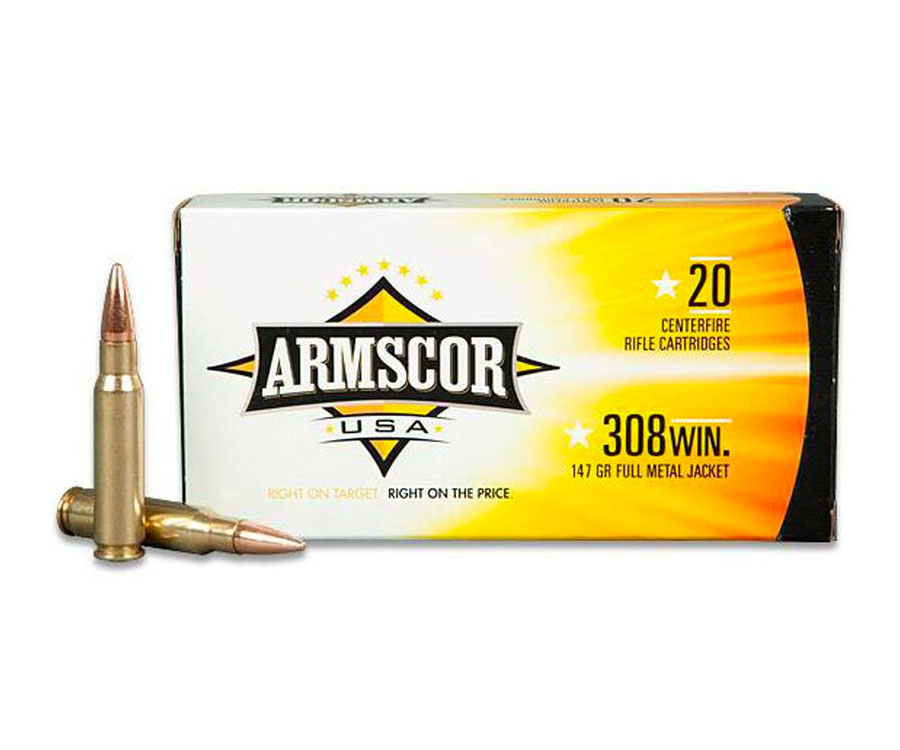 Armscor 147 gr Full Metal Jacket .308 Win/7.62 Ammo, 20/box - FAC3081N - Armscor
