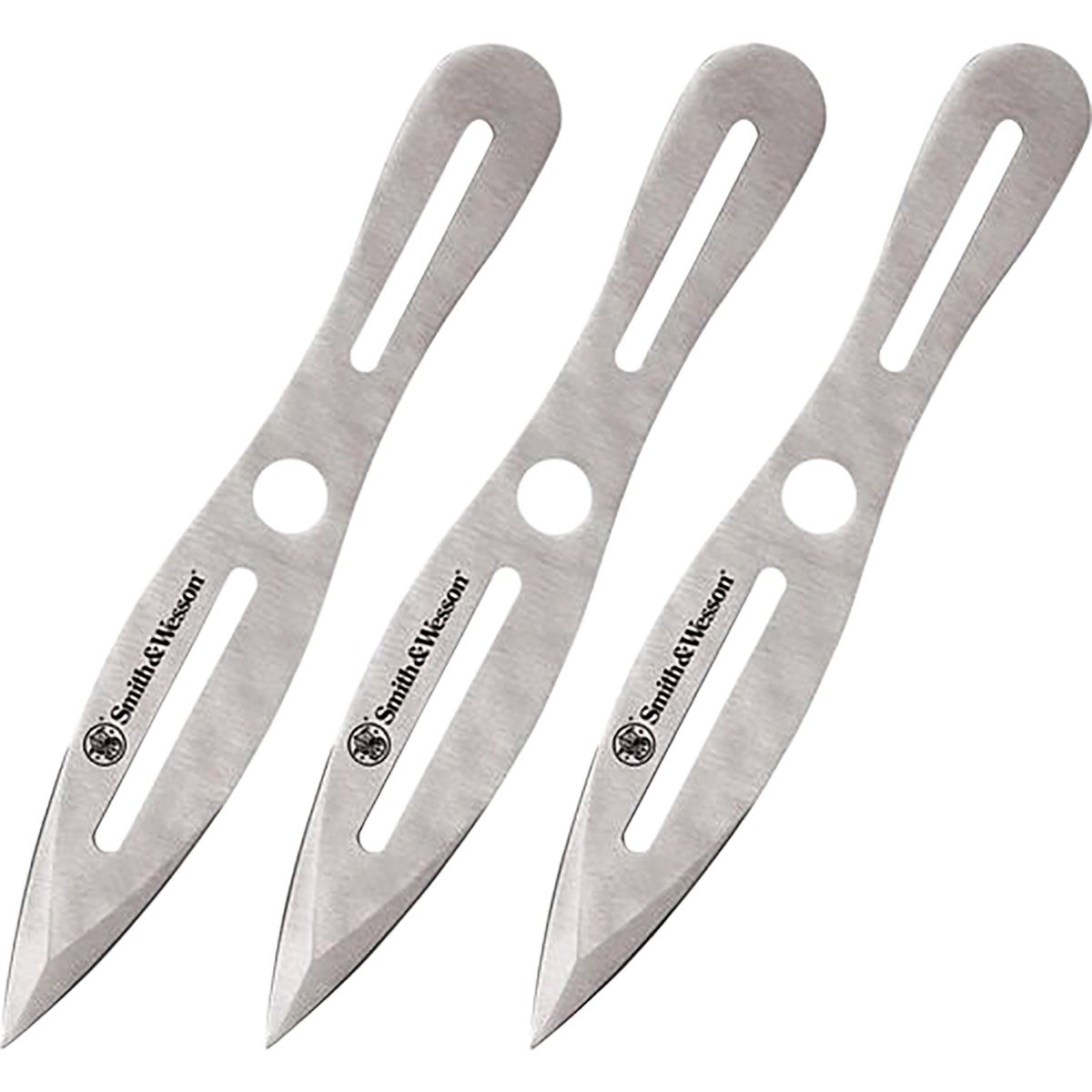 Smith & Wesson Bullseye Spear Point Throwing Knife Set Of 3, Stainless - SWTK10CP - Bti Tools