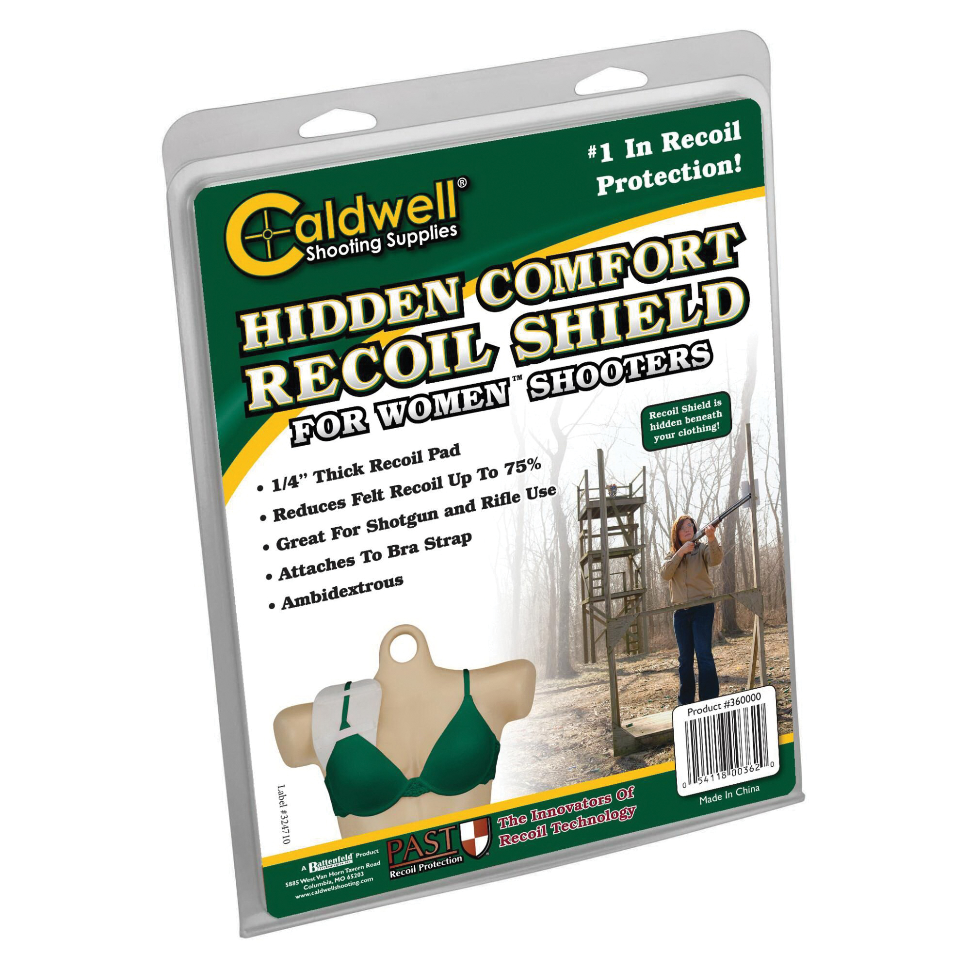 Caldwell Hidden Comfort Recoil Shield, White, Women's - 360000 - Caldwell