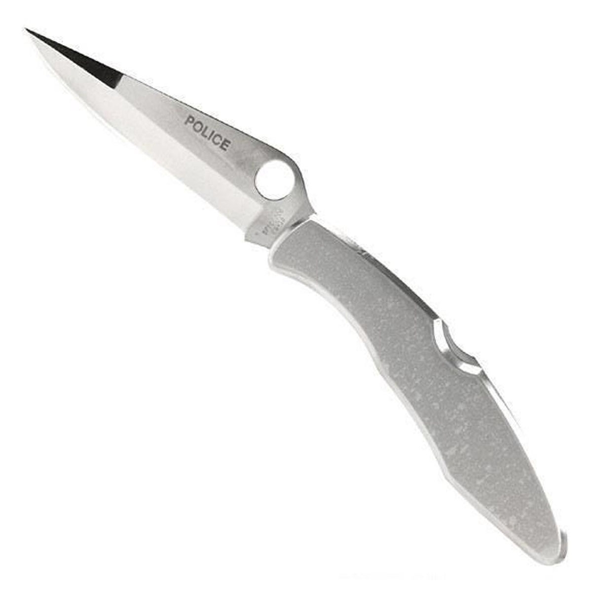 Spyderco Police Model Spear Point Folding Knife, 4.125", Plain Edge - C07P - Spyderco