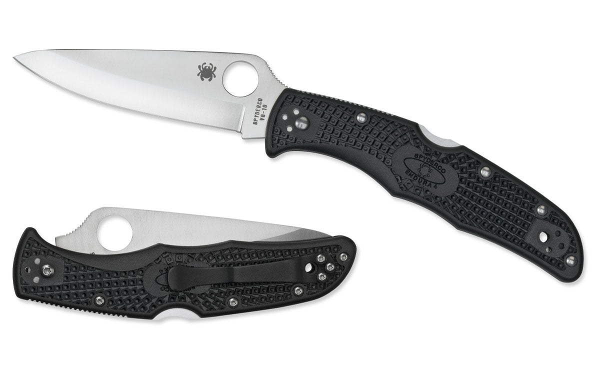 Spyderco Endura 4 Drop Point Lightweight Folding Knife, 3.75" - C10PBK - Spyderco