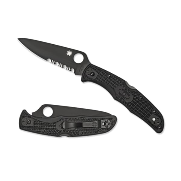 Spyderco Endura 4 Drop Point Lightweight Folding Knife, 3.75", Black TiCN Blade - C10PSBBK - Spyderco