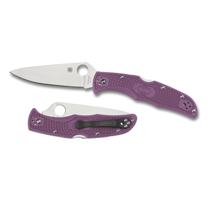 Spyderco Endura 4 Drop Point Lightweight Folding Knife, 3.75", Purple - C10FPPR - Spyderco