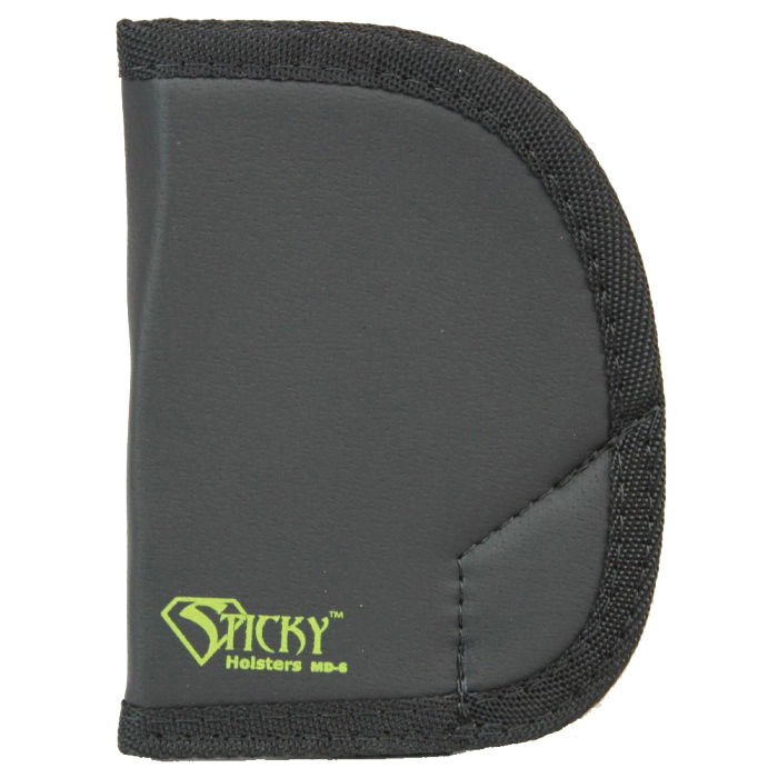 Sticky Holsters Medium Ambidextrous Hand Concealment Holster, Black with Green Logo - MD-6 - Sticky Holsters