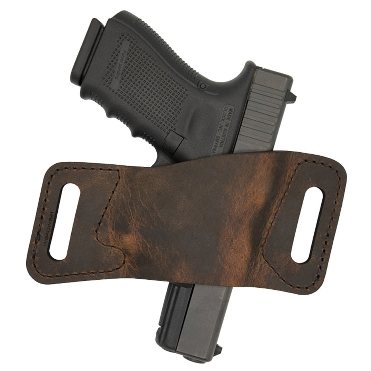 Versacarry Rapid Slide S1 Size 3 Ambidextrous Hand Outside the Waistband Holster, Distressed Brown - WBAOWB23 - Versacarry