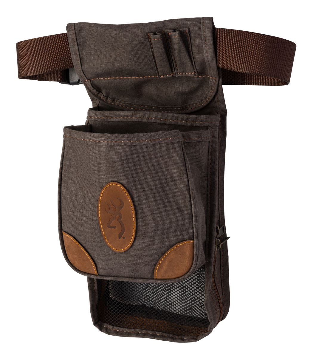 Browning Lona Deluxe Shell Pouch, Large, 6-Compartment, Flint/Brown - 121388693 - Browning