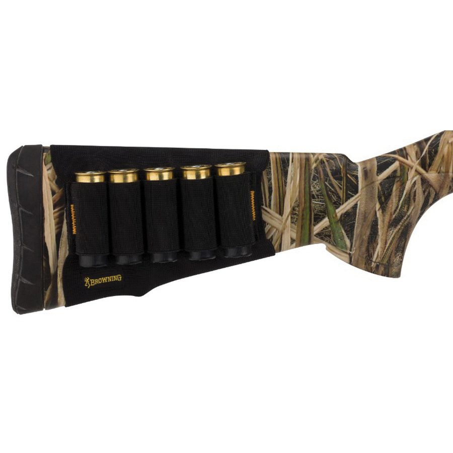 Browning 5 Loop Elastic Stock Option Shell Holder, Plain Black - 129051 - Browning