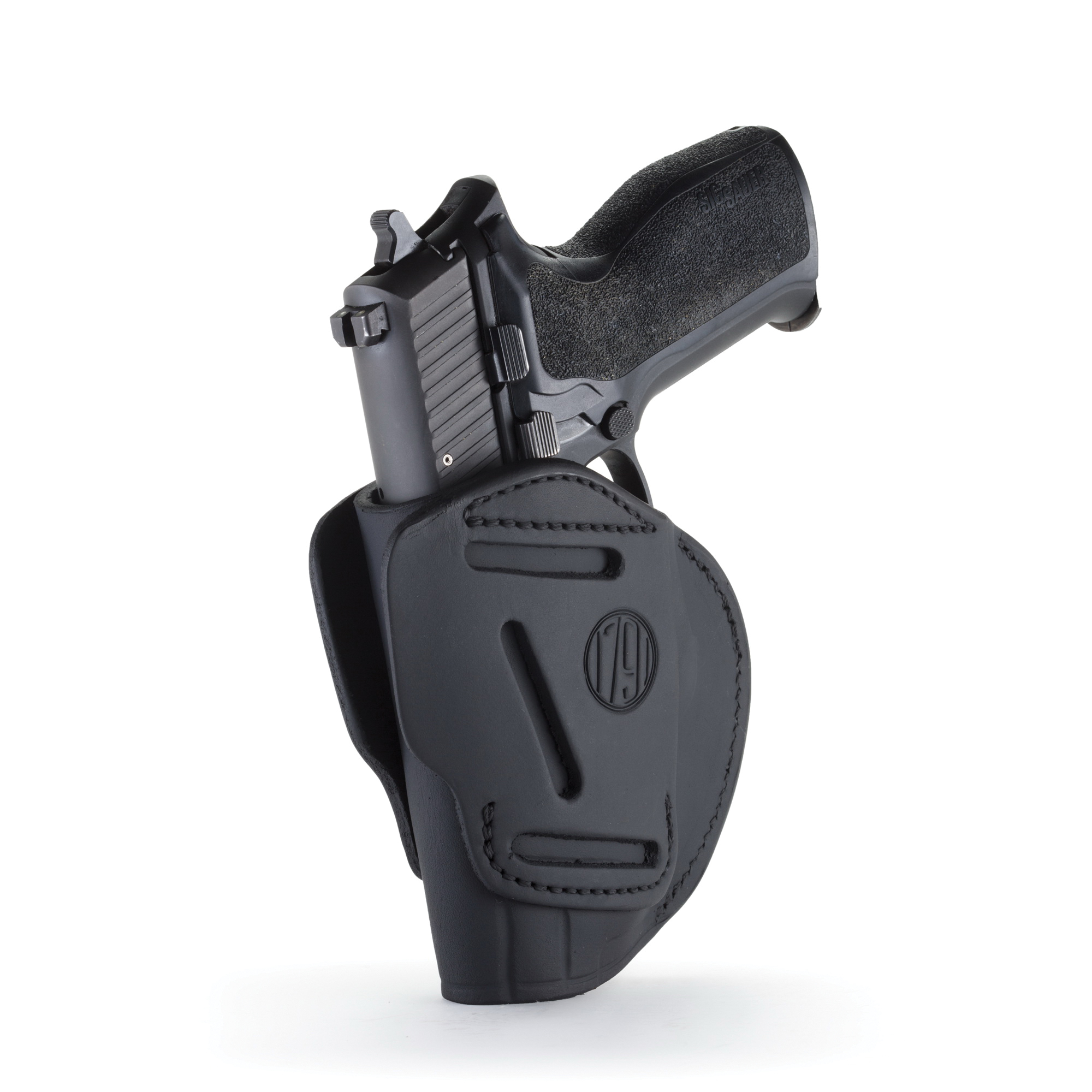 1791 Gunleather 3WH-2 Ambidextrous Glock 42 OWB Open-Top Concealment 3-Way Holster, Stealth Black - 3WH-2-SBL-A - 1791 Gunleather