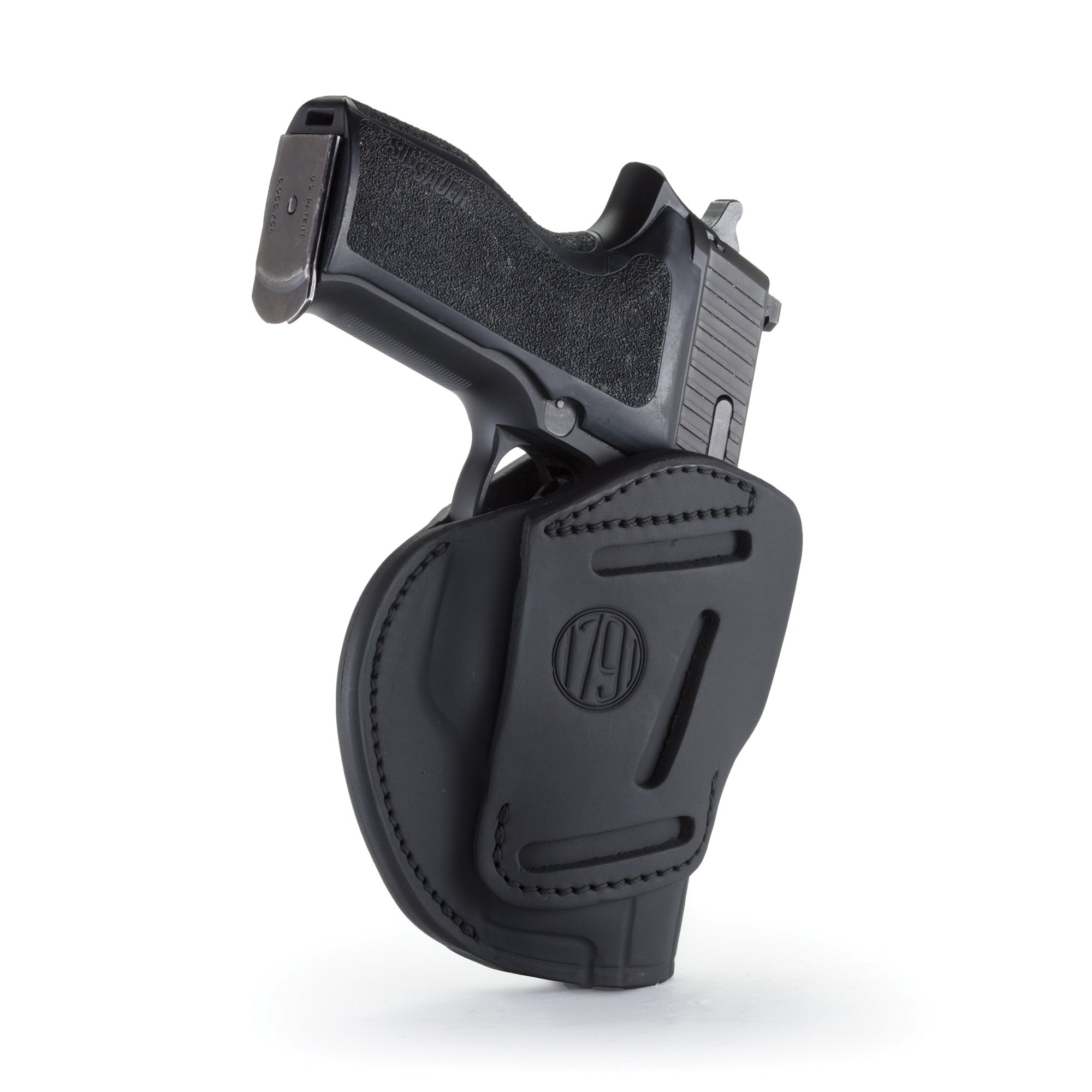1791 Gunleather 3WH-5 Ambidextrous Glock 17 OWB Open-Top Concealment 3-Way Holster, Stealth Black - 3WH-5-SBL-A - 1791 Gunleather