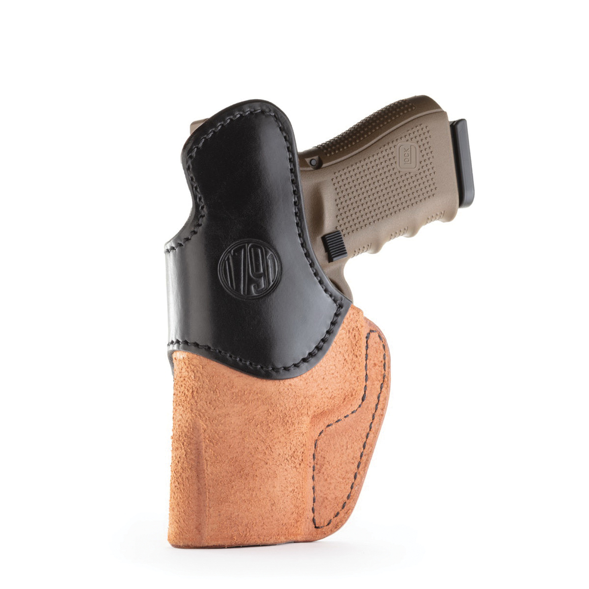 1791 Gunleather RCH Right Hand Springfield XD-M IWB Rigid Concealment Holster, Black/Brown - RCH-5-BLB-R - 1791 Gunleather