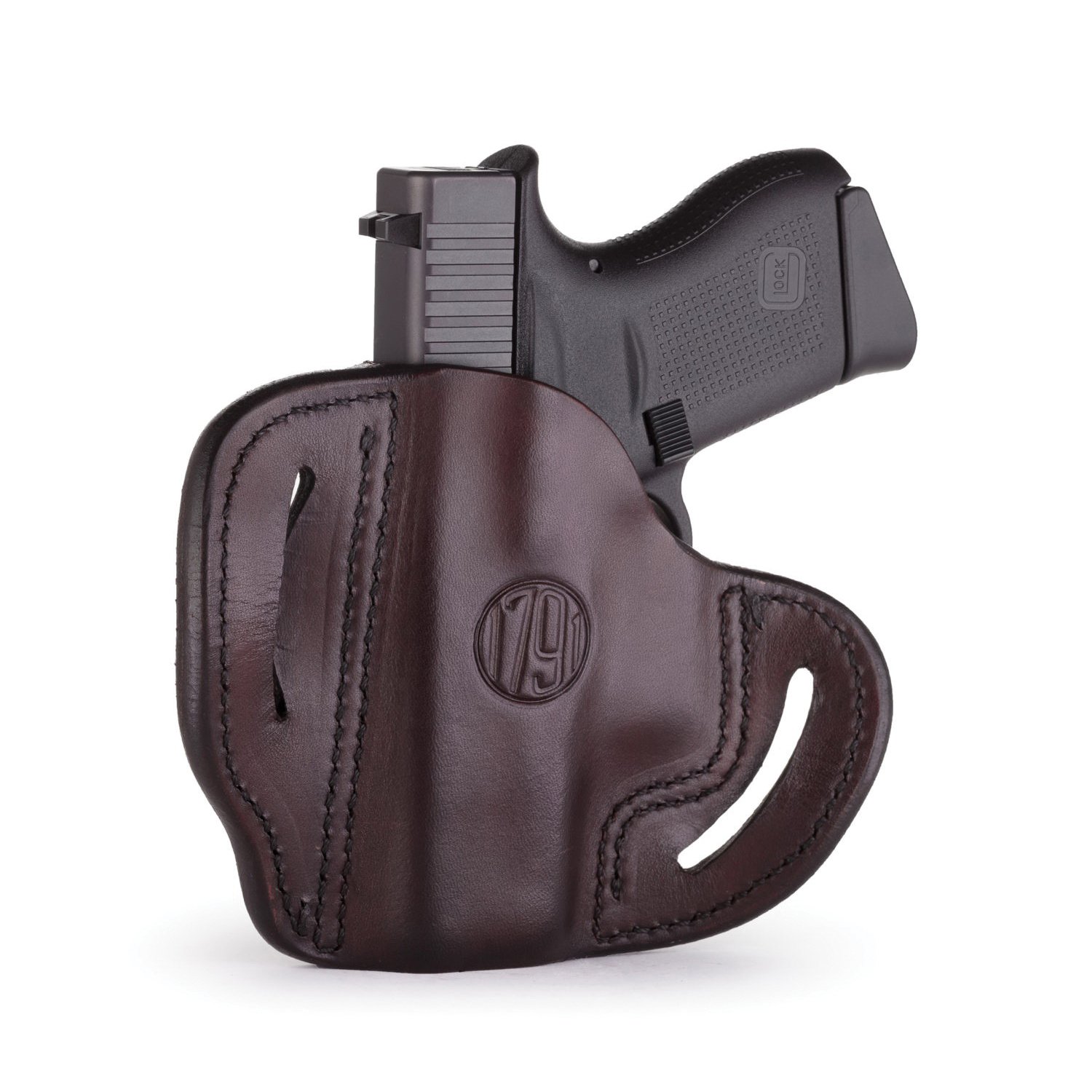 1791 Gunleather BHC OWB Right Hand Leather Holster Size C, Signature Brown - BHC-SBR-R - 1791 Gunleather
