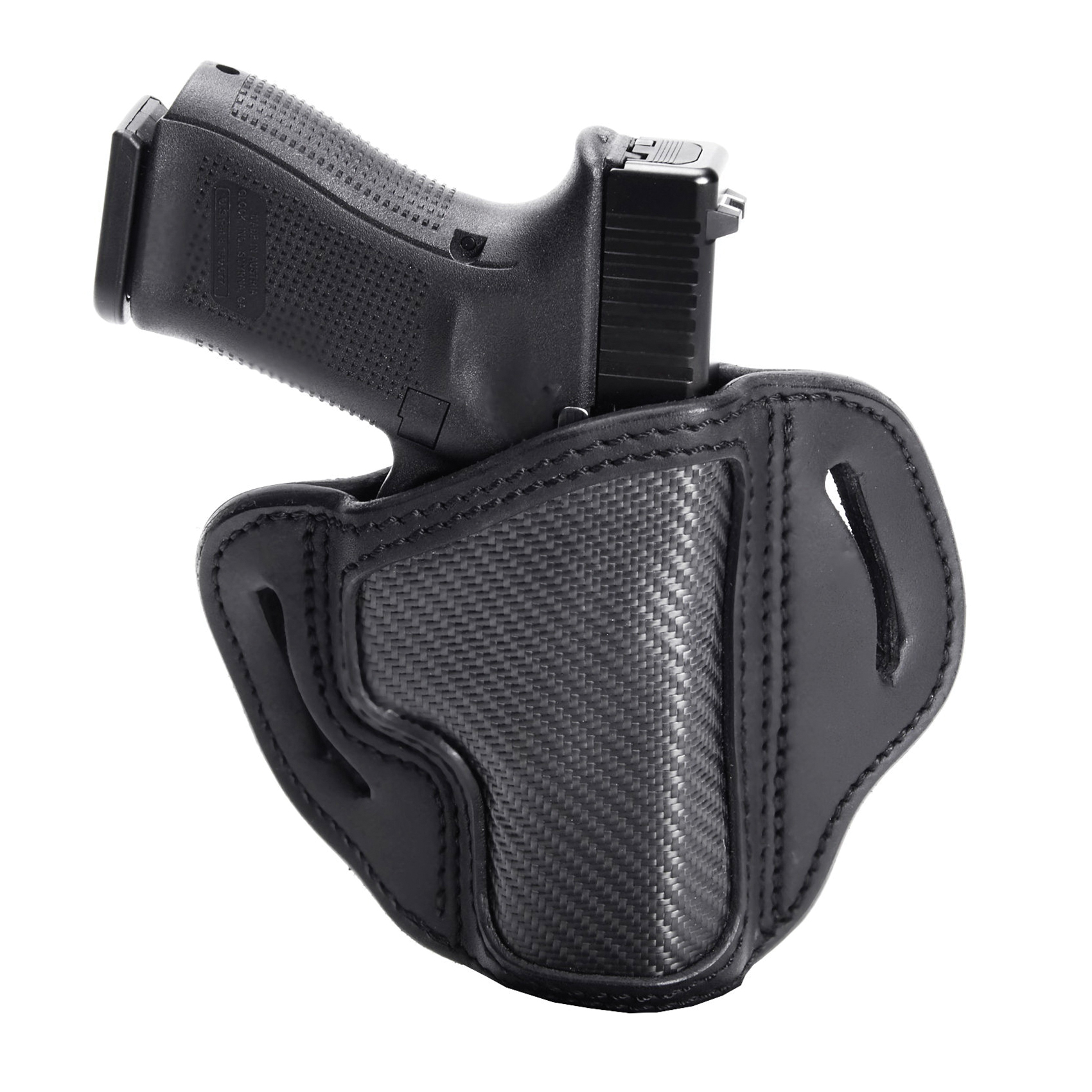 1791 Gunleather CF-BH2.1 Right Hand Glock 17 OWB Open-Top Multi-Fit Holster, Stealth Black - CF-BH2.1-SBL-R - 1791 Gunleather