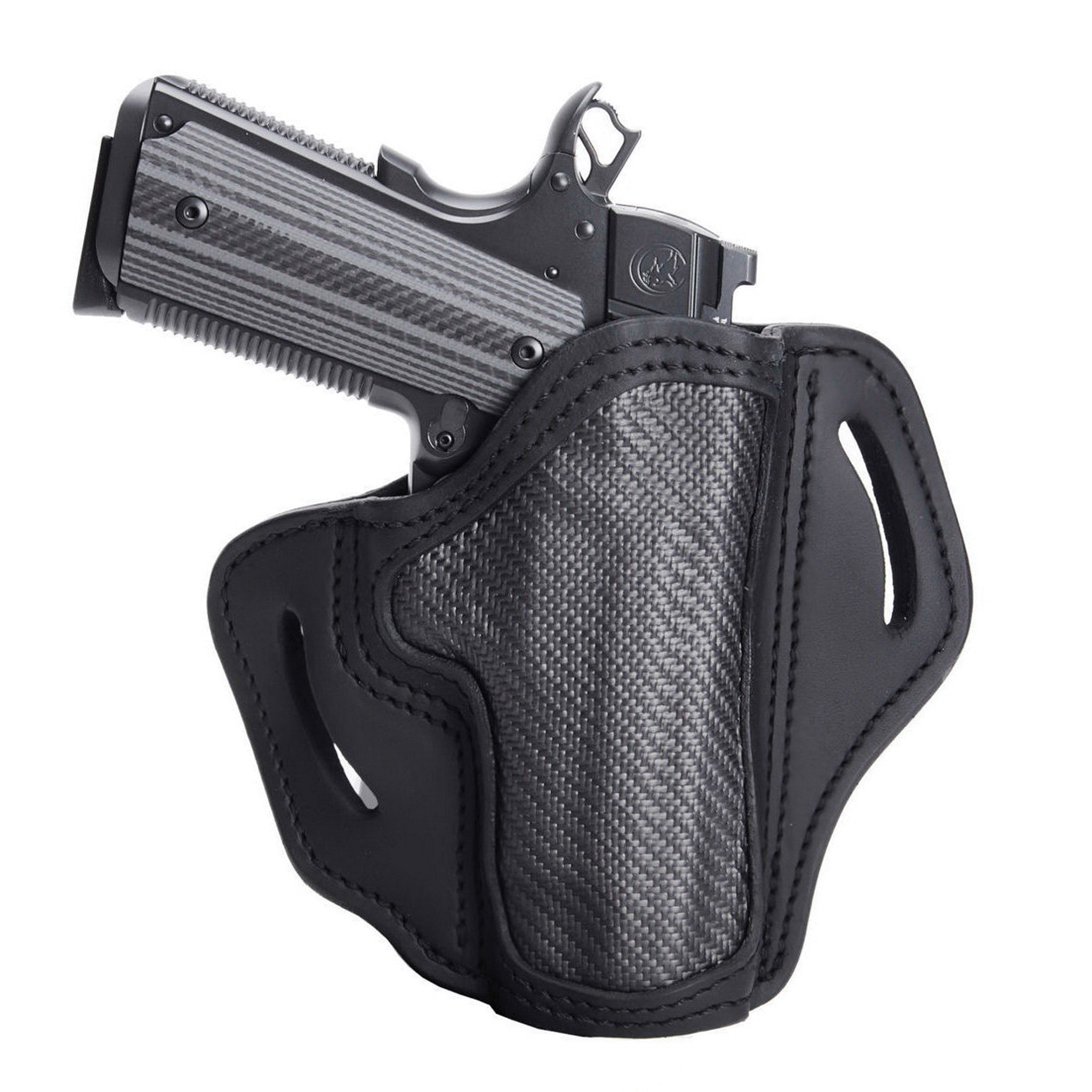 1791 Gunleather CF-BH2.3 Right Hand Glock 17 OWB Open-Top Multi-Fit Holster, Stealth Black - CF-BH2.3-SBL-R - 1791 Gunleather