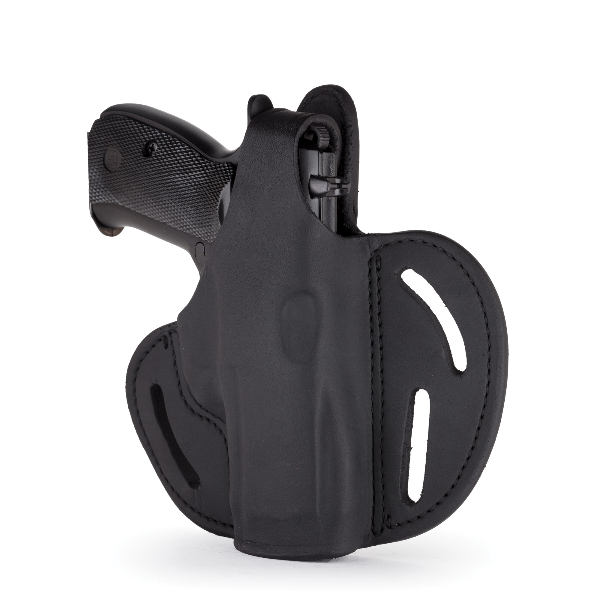 1791 Gunleather BHX-5 Right Hand Sig P320 OWB Thumbreak Holster, Stealth Black - BHX-5-SBL-R