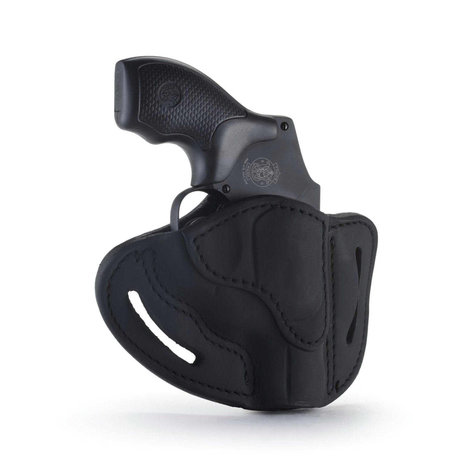 1791 Gunleather RVH1 Right Hand Ruger LCR OWB Holster, Stealth Black - RVH-1-SBL-R