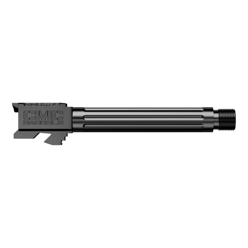 CMC Triggers Match Precision 9mm 4.48" Match Grade Fluted Threaded Barrel, Black Diamond-Like Carbon - 75511