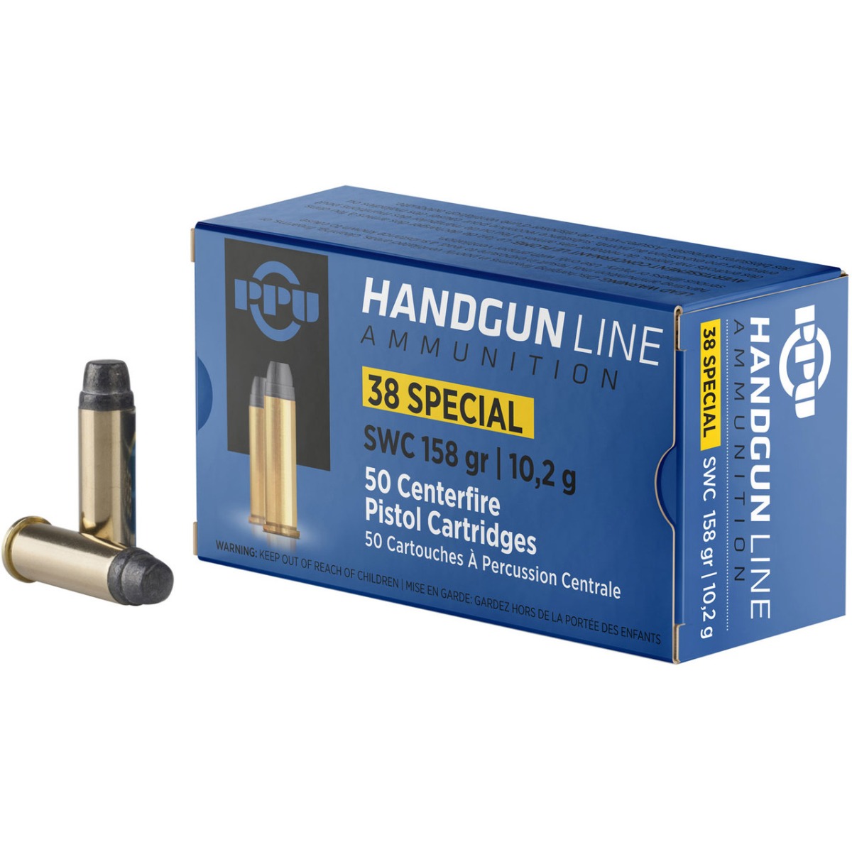 Prvi Partizan Handgun 158 gr SW .38 Spl Ammo, 50/box - PPH38SS - Prvi Partizan