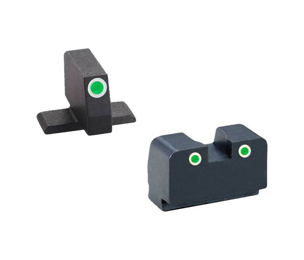 AmeriGlo Suppressor Height 3-Dot Night Sight w/ Tritium Green & White Outline For Springfield - XD181 - Ameriglo