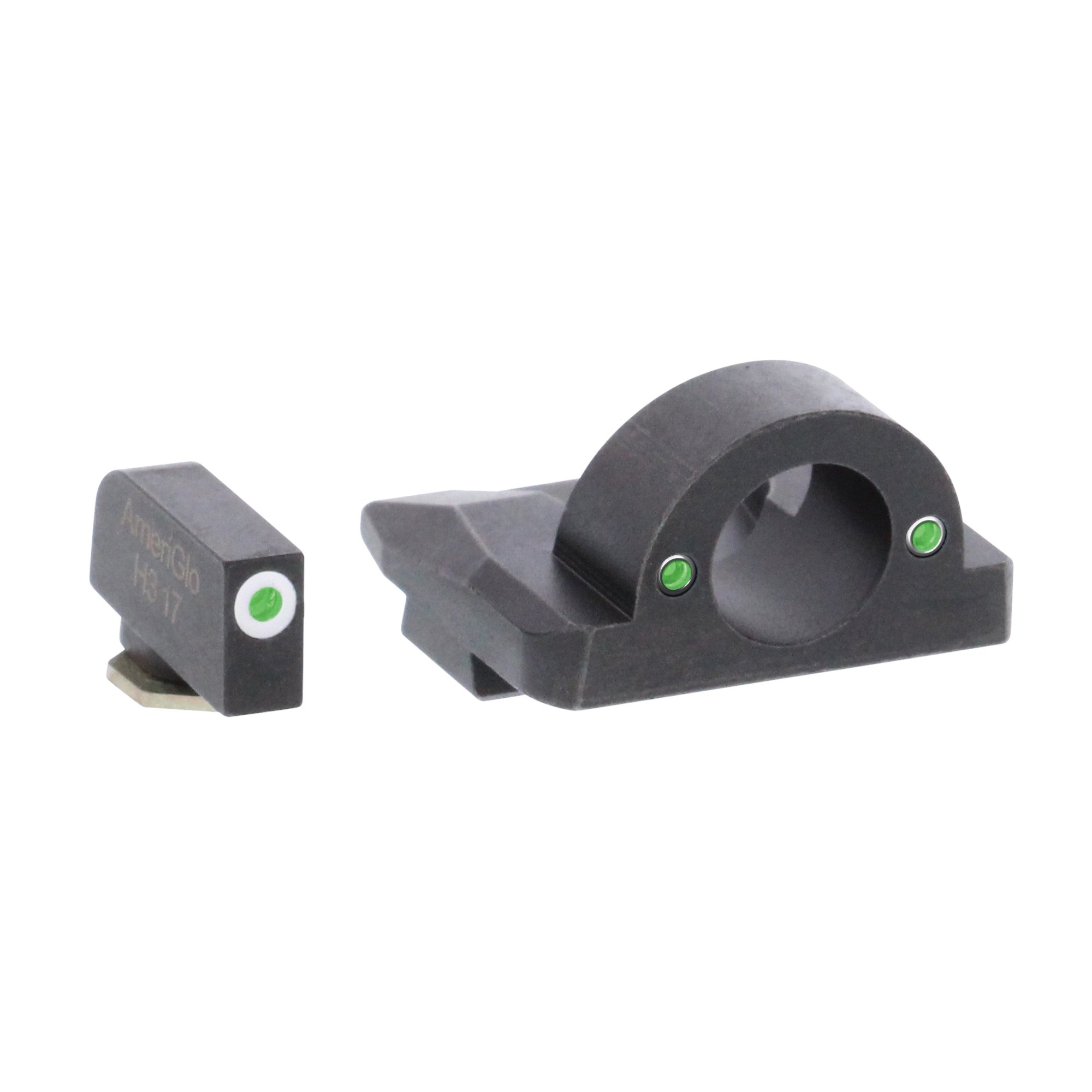 AmeriGlo Ghost Ring Night Sight Set for Glock 20, 21 Pistols, Green with White Outline Front, Green Rear - GL126 - Ameriglo
