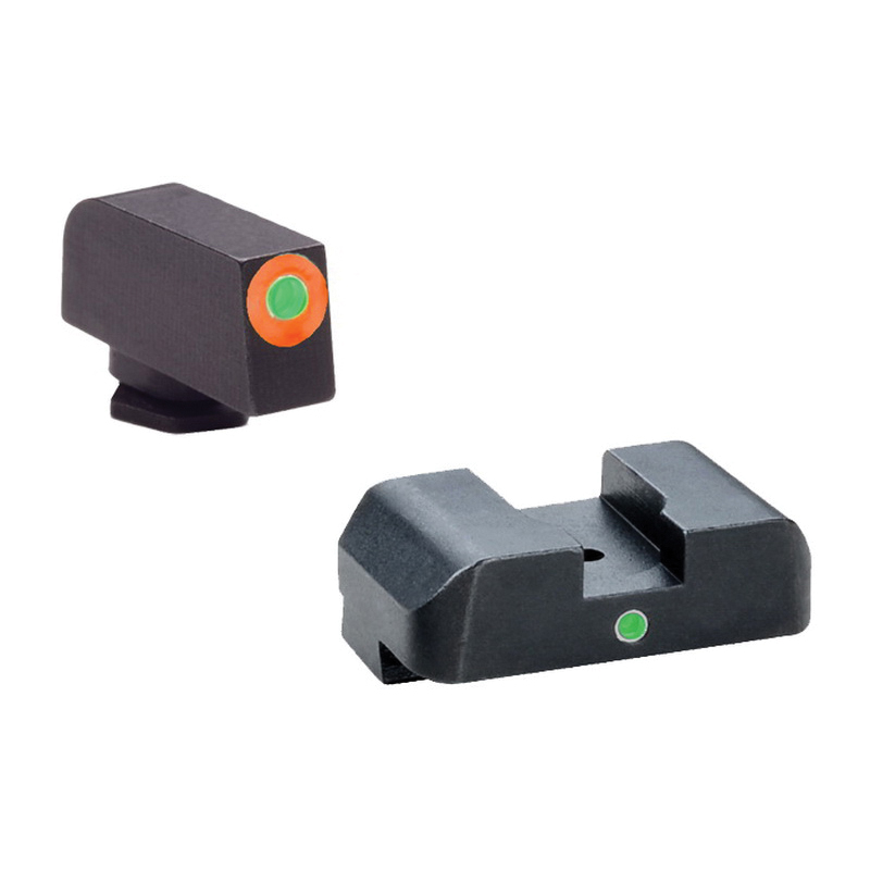 AmeriGlo I-Dot Front/Single Dot Rear Night Sight Set for Glock 20, 21, 29, 30, 31, 32, 36, 41 and Gen 1, 4 Pistols - GL203 - Ameriglo
