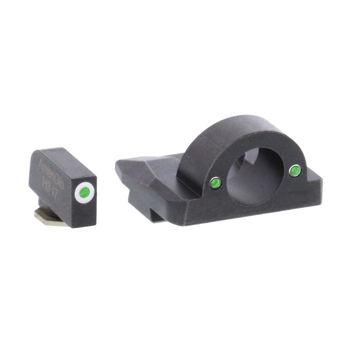 AmeriGlo Ghost Ring Night Sight Set for Glock Gen5 17, 19x Pistols, Green with White Outline Front, Green Rear - GL5125 - Ameriglo