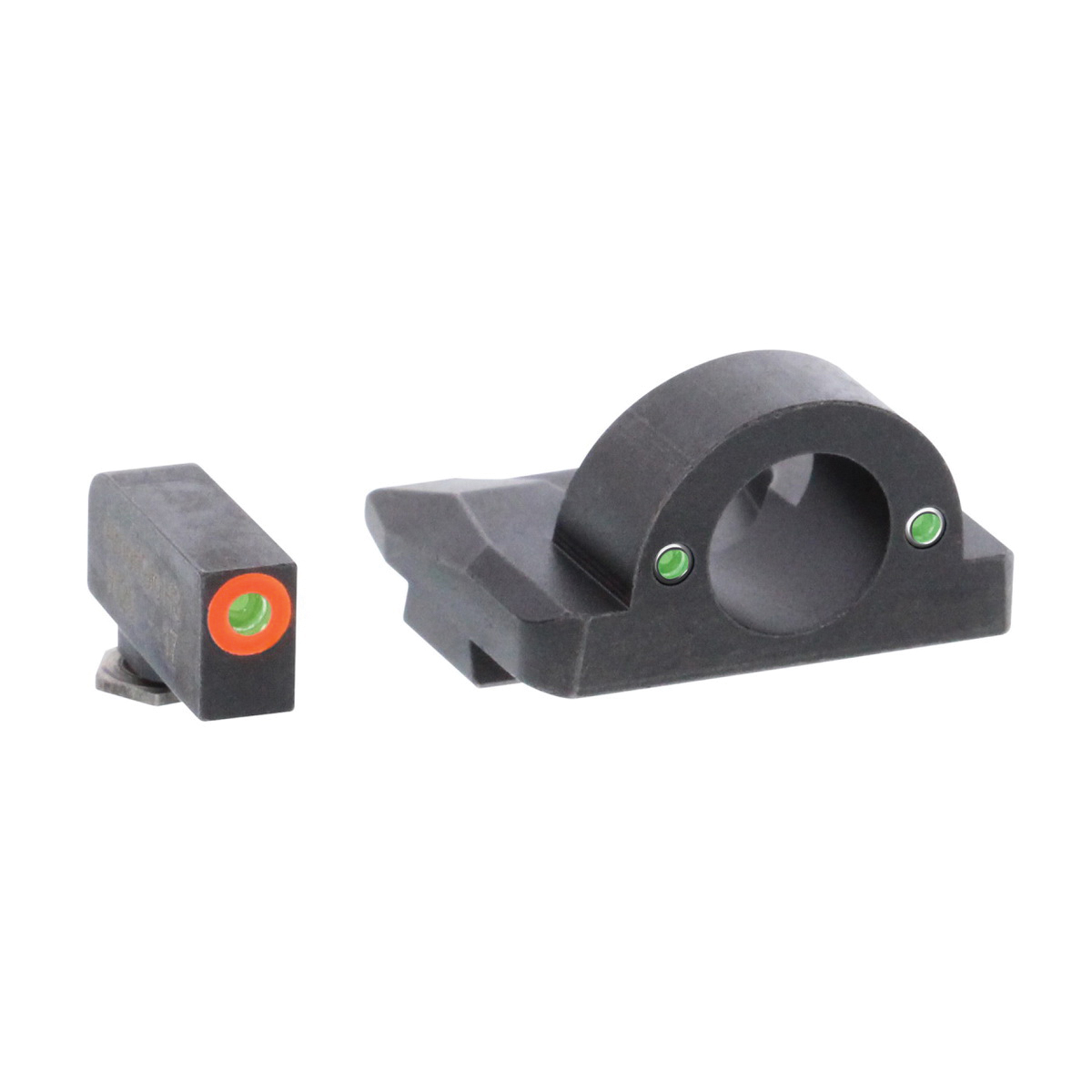 AmeriGlo Ghost Ring Night Sight Set for Glock Gen5 17, 19x Pistols, Green with Orange Outline Front, Green Rear - GL5225