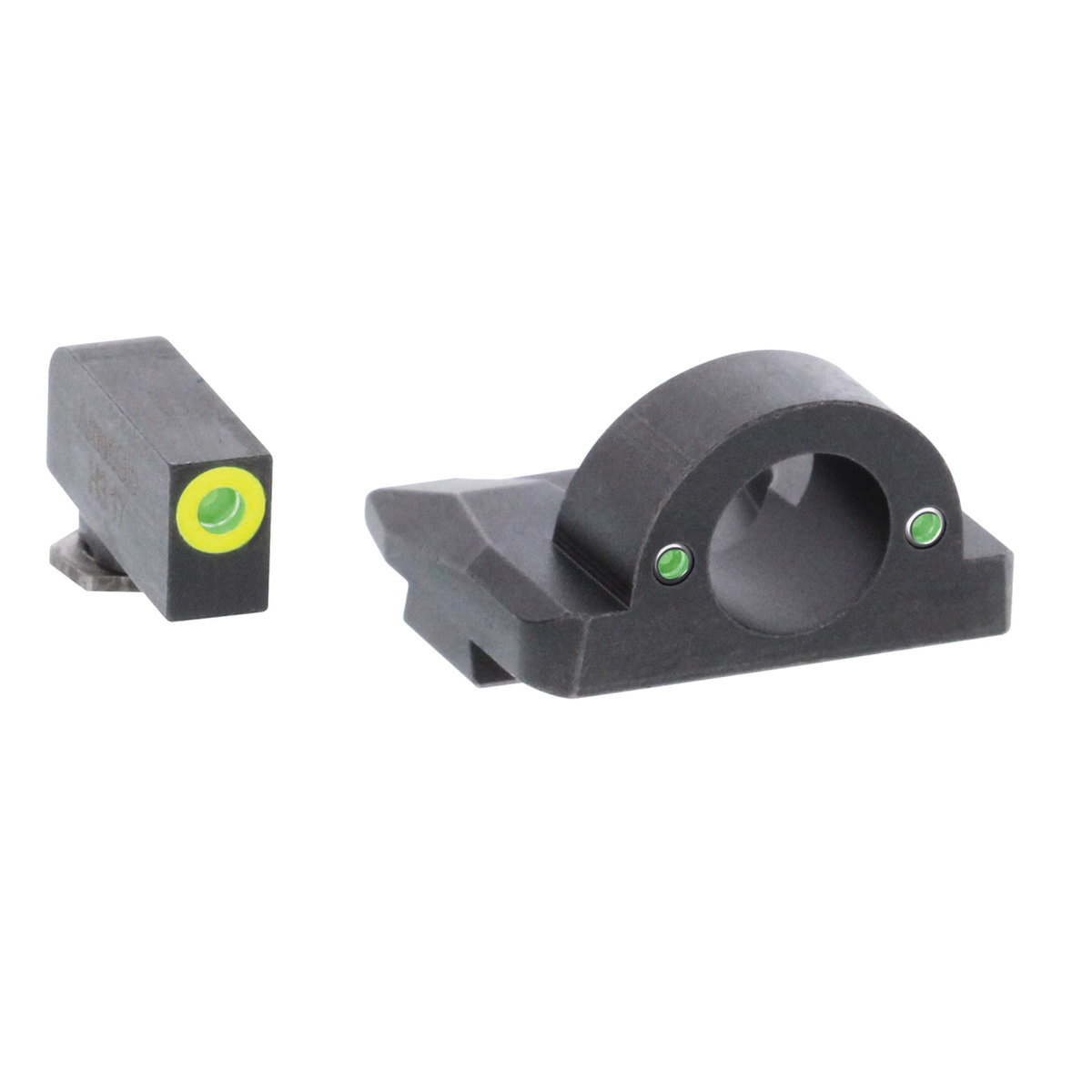 AmeriGlo Ghost Ring Night Sight Set for Glock Gen5 17, 19x Pistols, Green with Lumigreen Outline Front, Green Rear - GL5325 - Ameriglo
