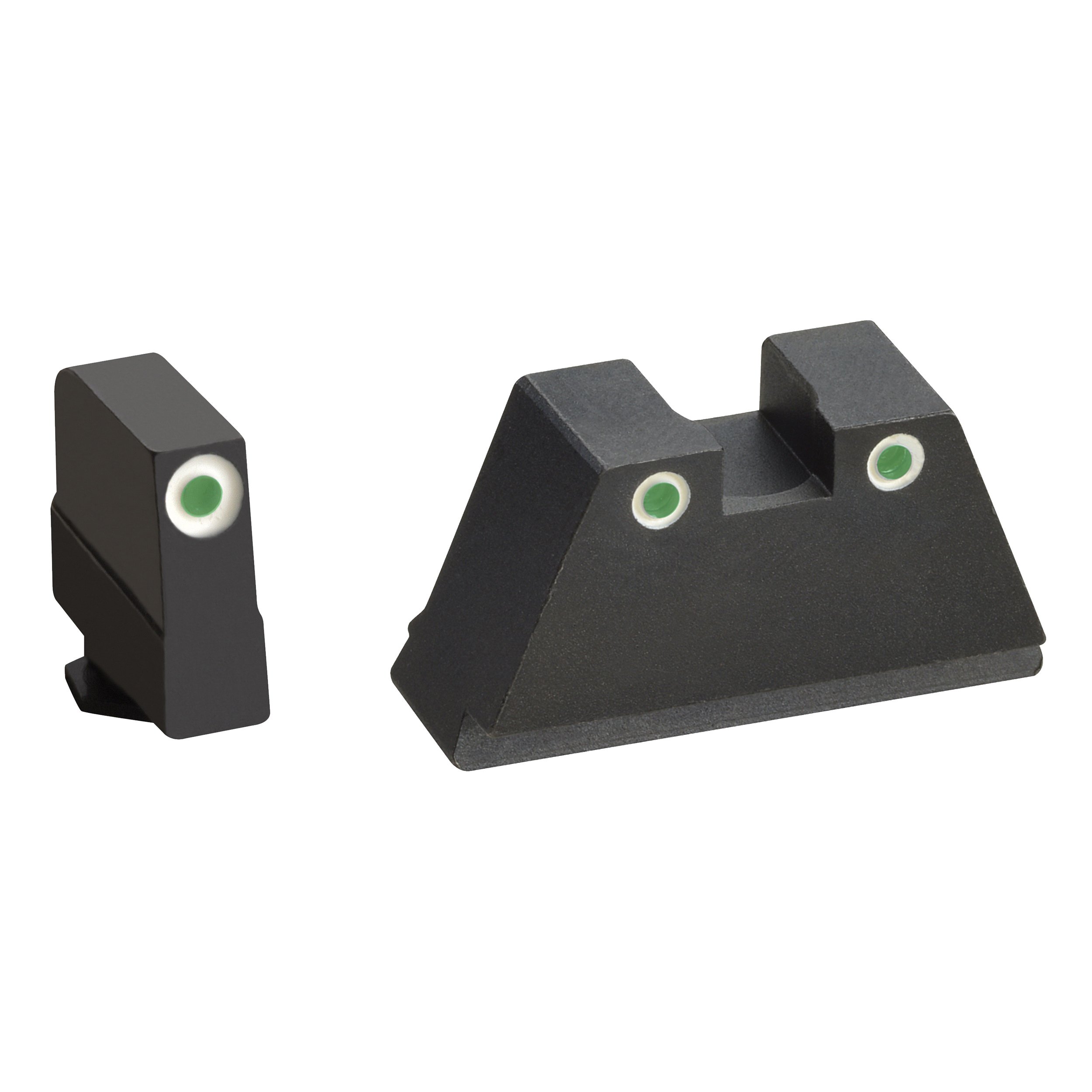AmeriGlo Tall Suppressor 3X-Large Height Sight for All Glock Pistols, Green with White Outline Front and Rear - GL349 - Ameriglo