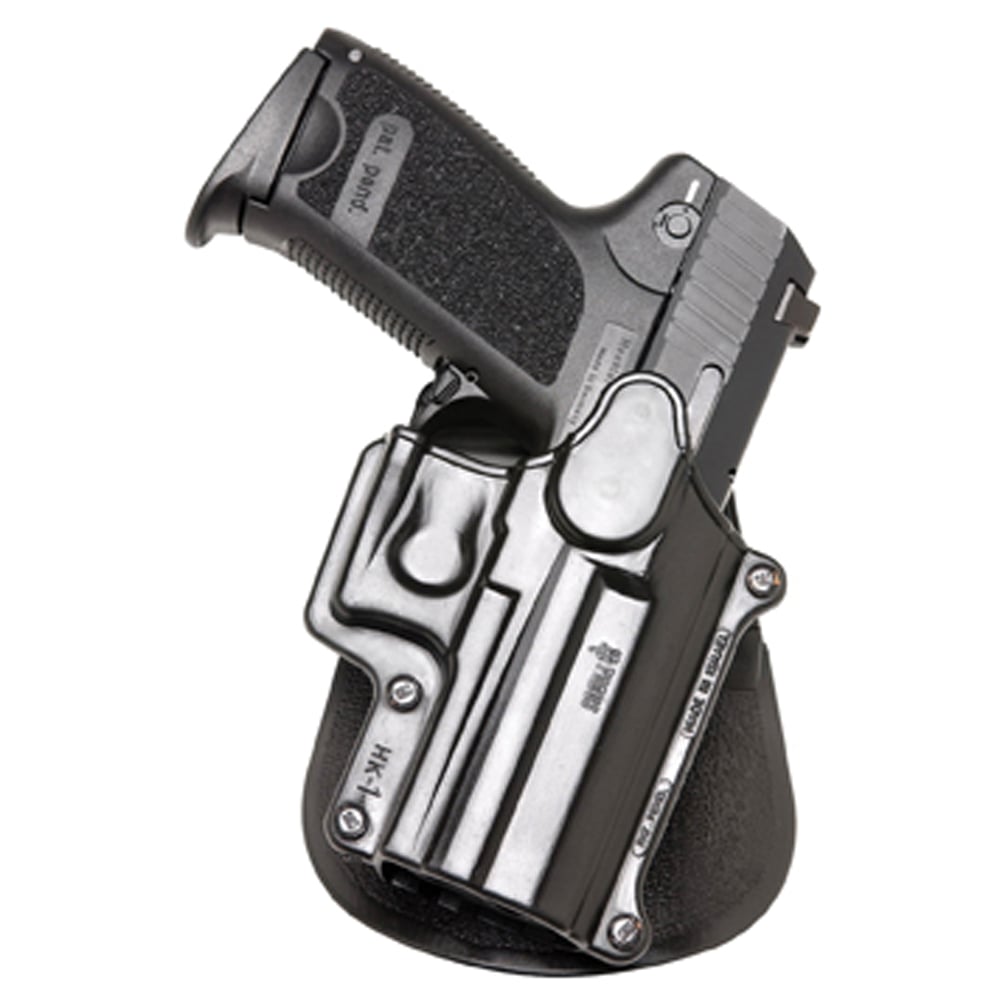 Fobus Standard Right Hand HK USP Compact 9/40/45 Holster, Paddle Mount, Smooth Black - HK1 - Fobus Usa