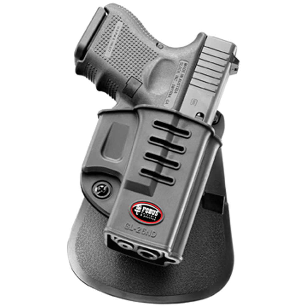 Fobus Evolution Right Hand 3" Barrel Glock 26/27/33 Holster, Plain Black - GL26ND - Fobus Usa