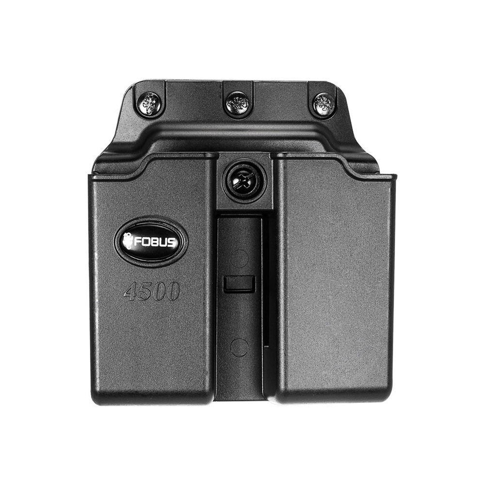 Fobus Double Magazine Pouch for 1911 and .45 ACP Single Stack Magazine, Belt Clip Mount, Black - 4500NDBH - Fobus Usa