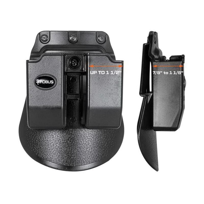 Fobus Double Magazine Pouch for Glock .45 ACP, Black - 6945GNDBH - Fobus Usa
