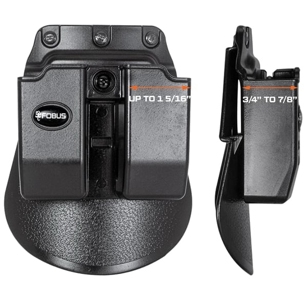 Fobus Double Magazine Pouch for 9mm/.40 (Glock and H&K USP), Smooth Black - 6900NDBH - Fobus Usa