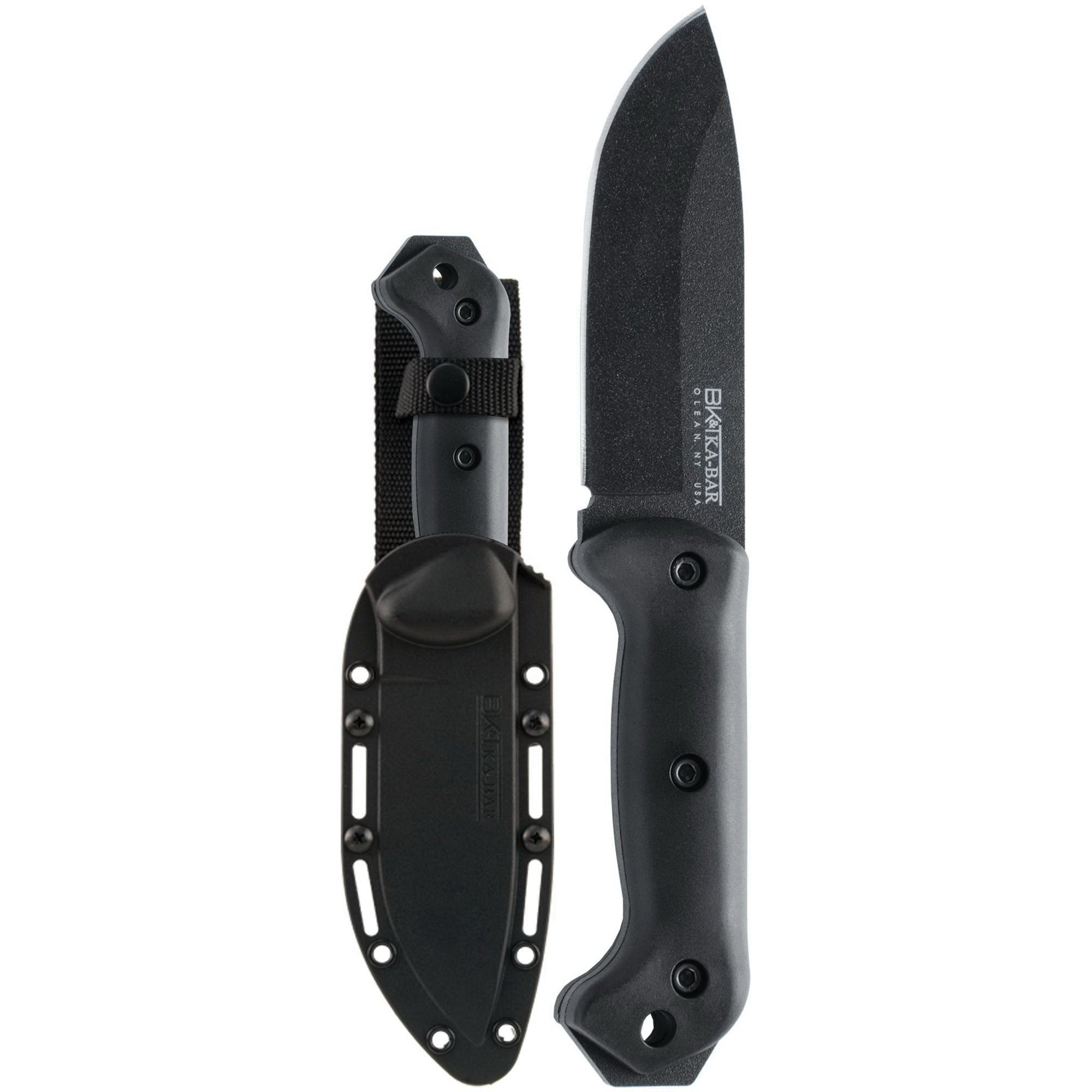 KA-BAR Becker Campanion Drop Point Fixed Blade Knife, 5.25", Black - BK2 - Ka-Bar