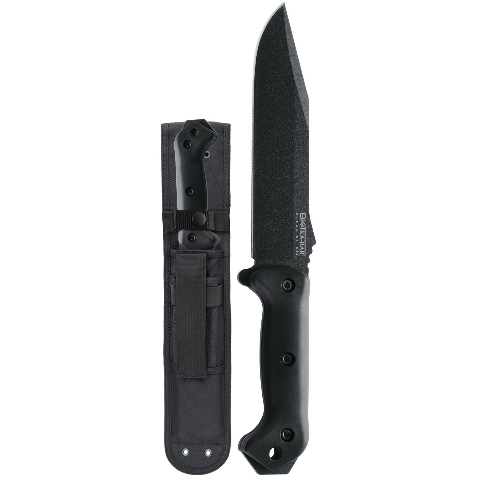 KA-BAR Becker Combat Utility Clip Point Fixed Blade Knife, 7", Black - BK7 - Ka-Bar