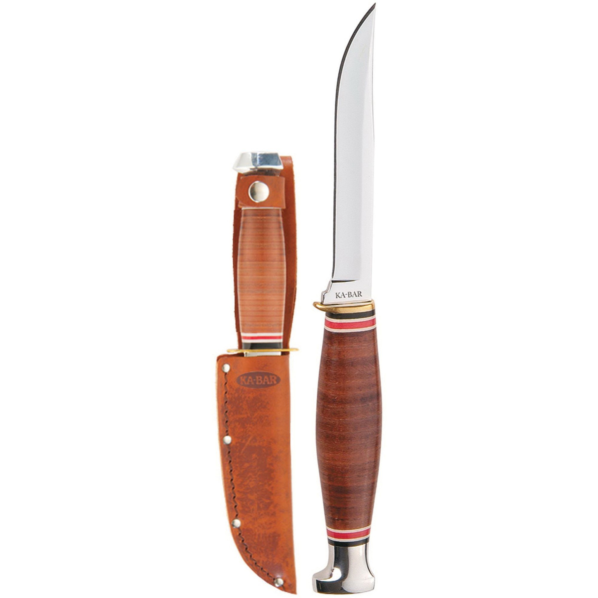 KA-BAR Little Finn Clip Point Fixed Blade Knife, 3.625", Brown - 1226 - Ka-Bar