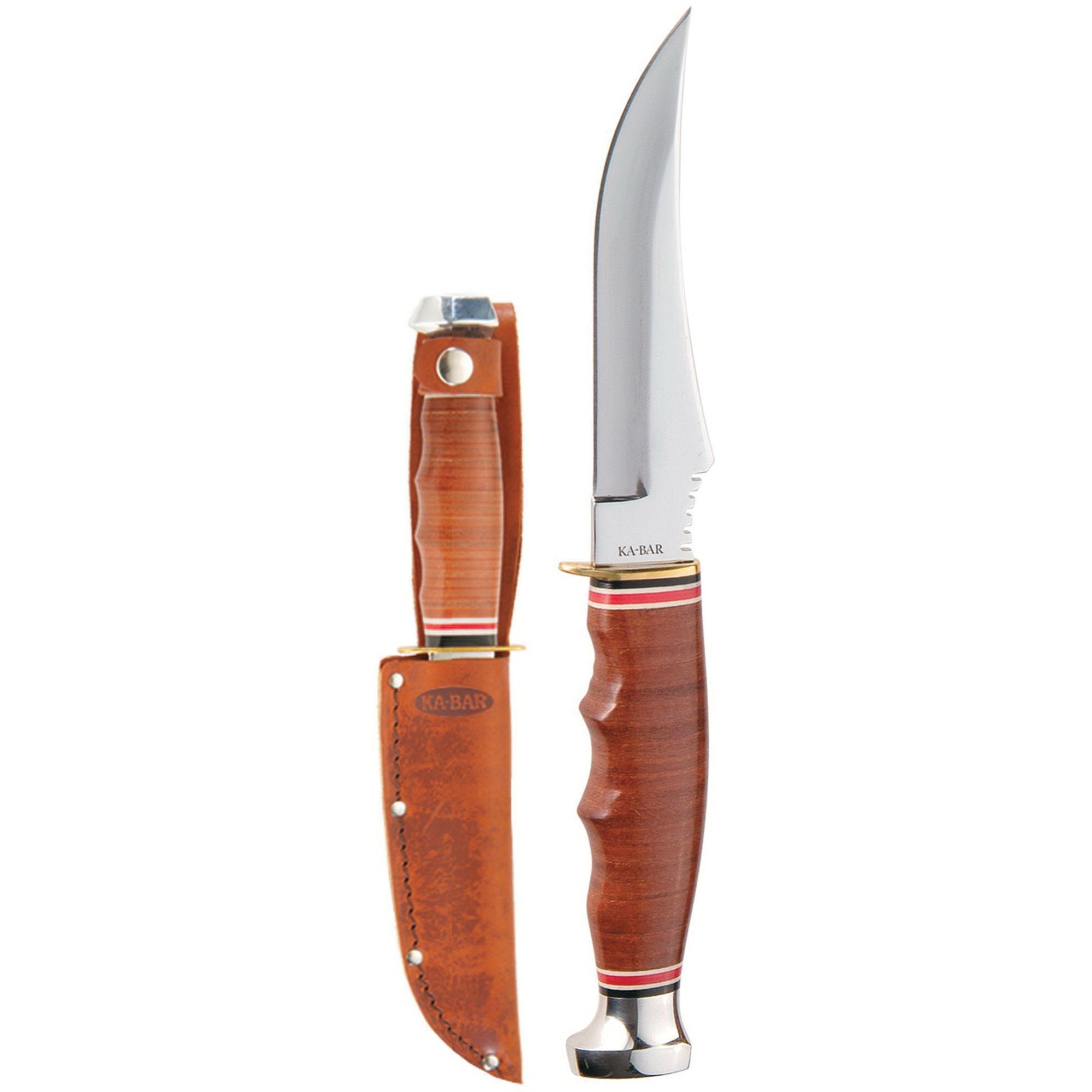 KA-BAR Skinner Fixed Blade Knife, 4.375", Brown - 1233 - Ka-Bar