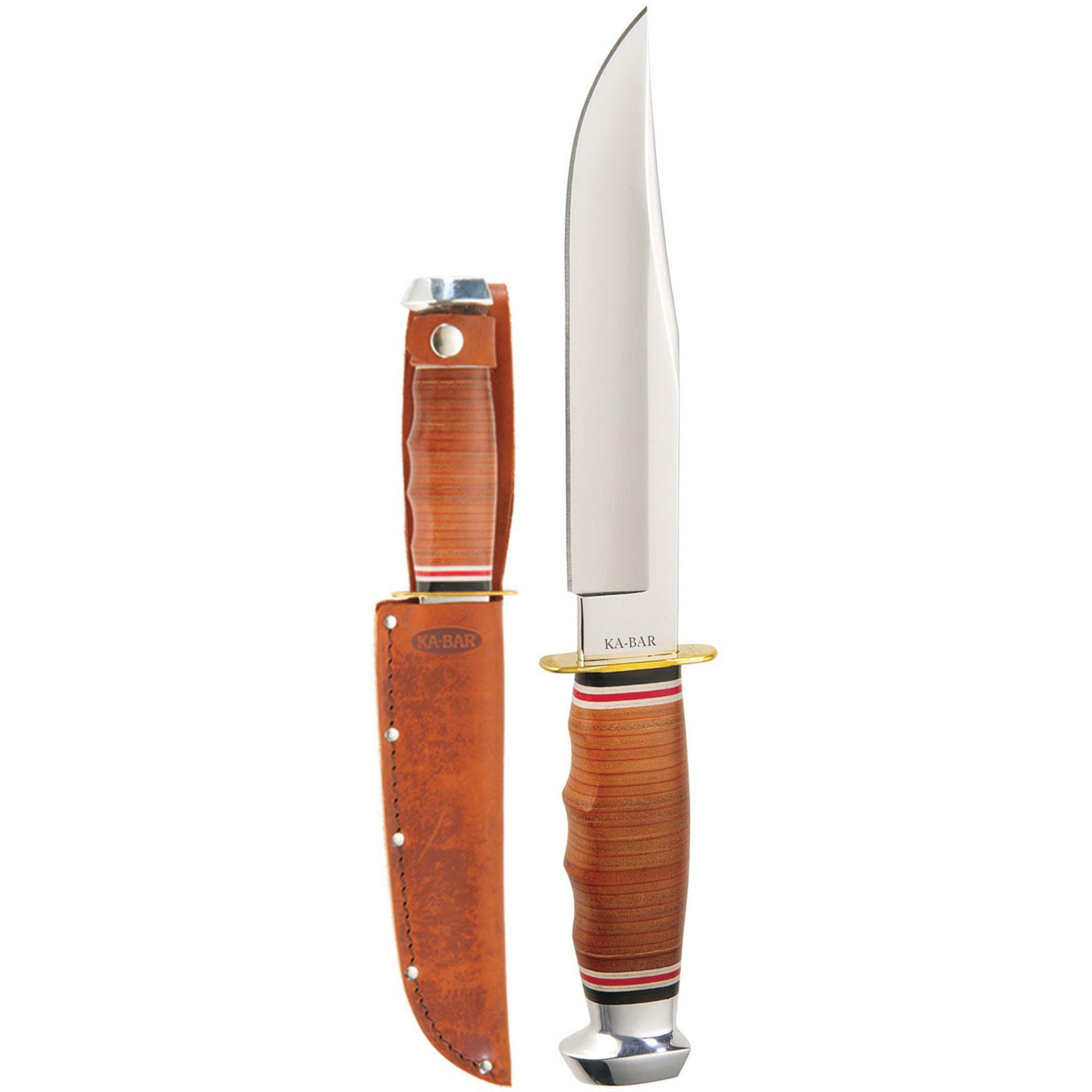 KA-BAR Bowie Clip Point Fixed Blade Knife, 6.938", Brown - 1236 - Ka-Bar