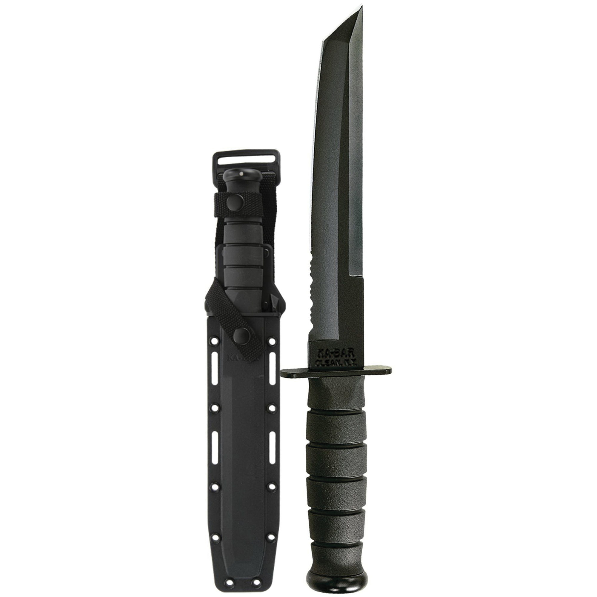 KA-BAR Tanto Fixed Blade Knife, 8", Black - 1245 - Ka-Bar