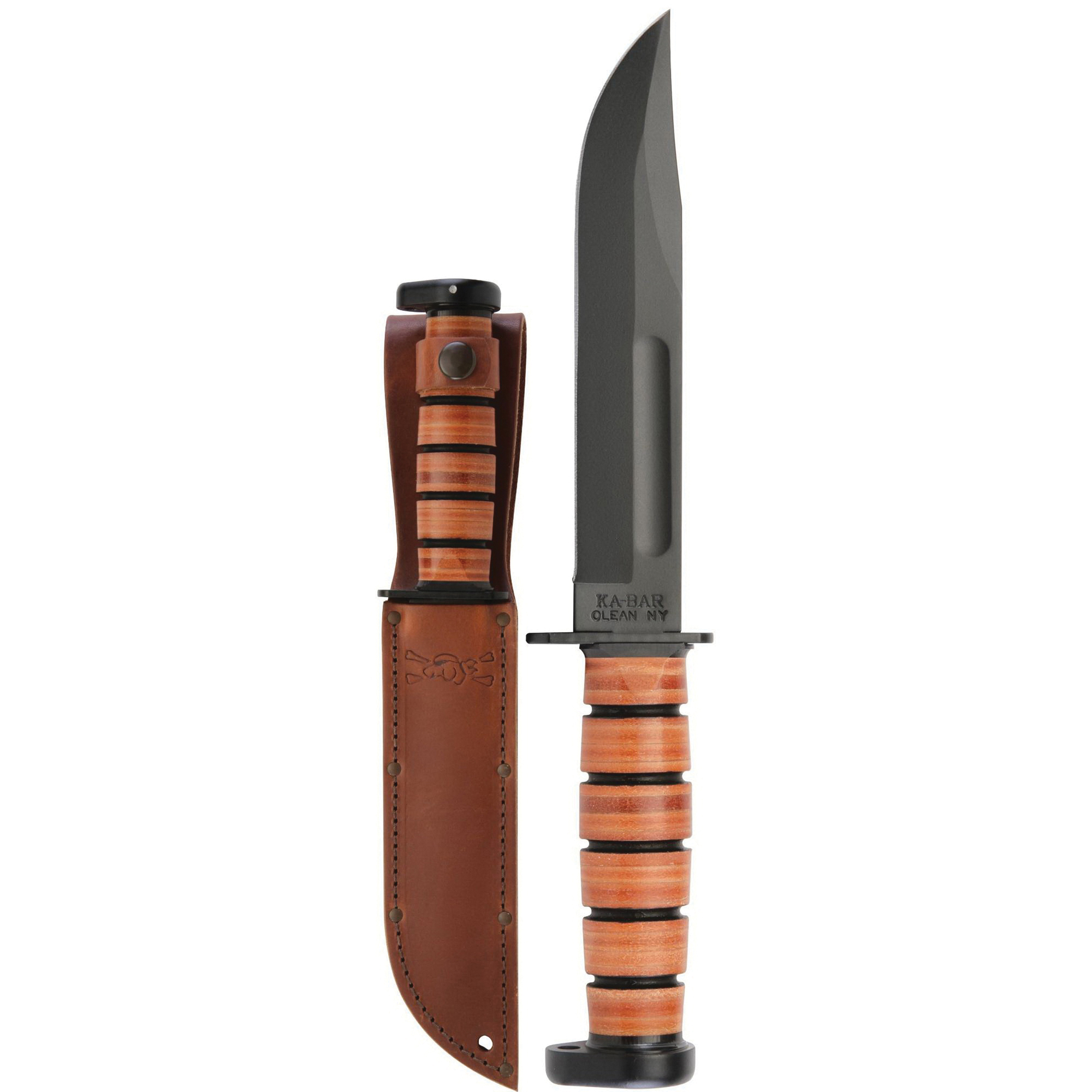 KA-BAR Dog's Head Clip Point Utility Knife, 7", Brown - 1317