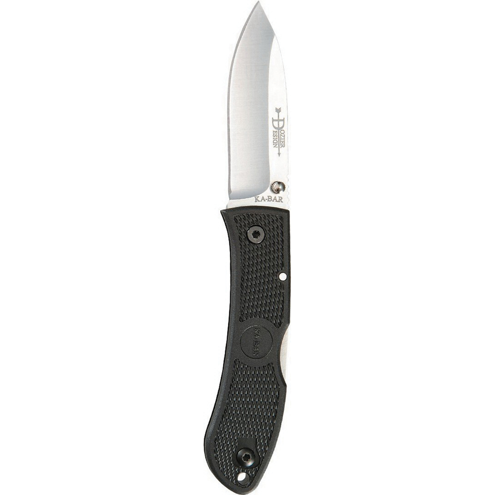 KA-BAR Dozier Drop Point Folding Knife, 3", Black - 4062