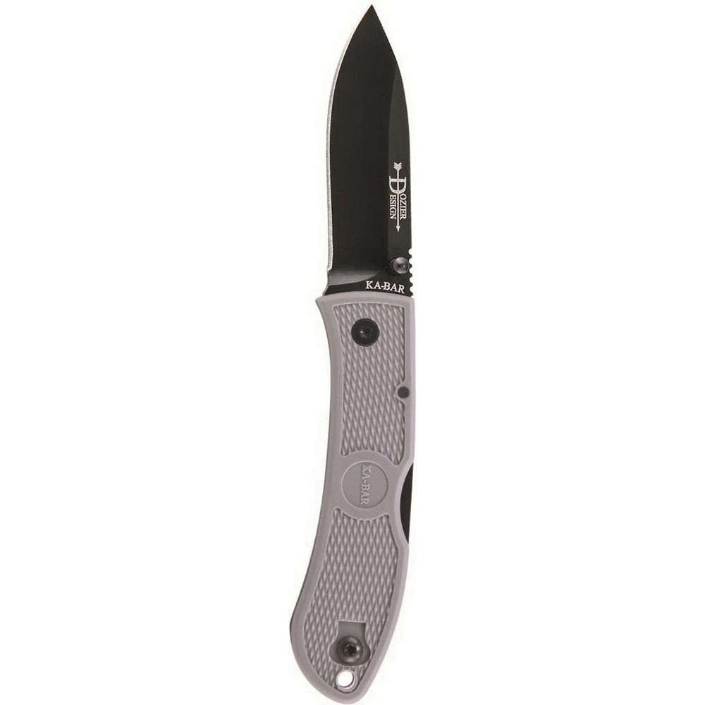 KA-BAR Dozier Drop Point Folding Knife, 3", Gray - 4062GY - Ka-Bar