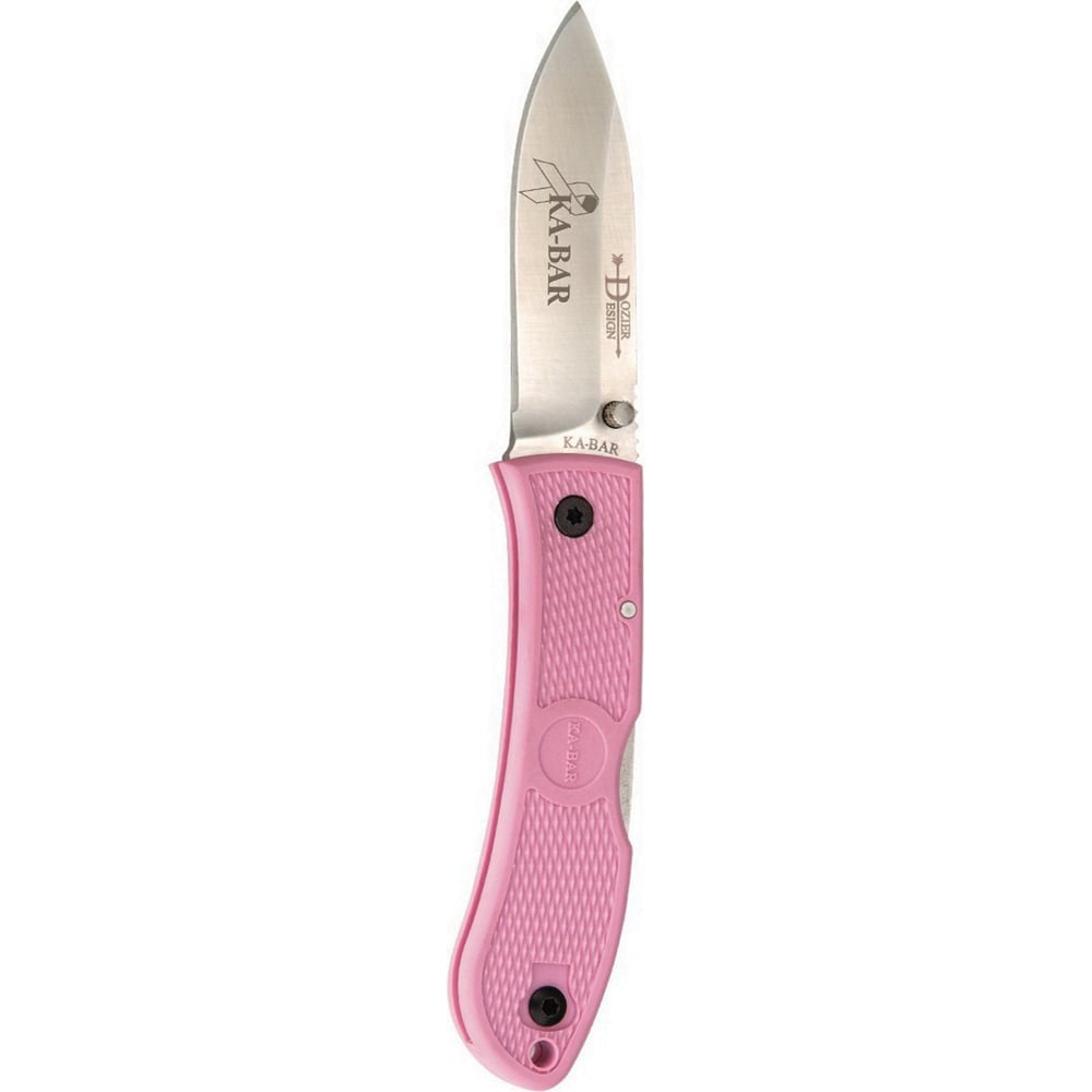 KA-BAR Dozier Drop Point Folding Knife, 3", Pink - 4062PK